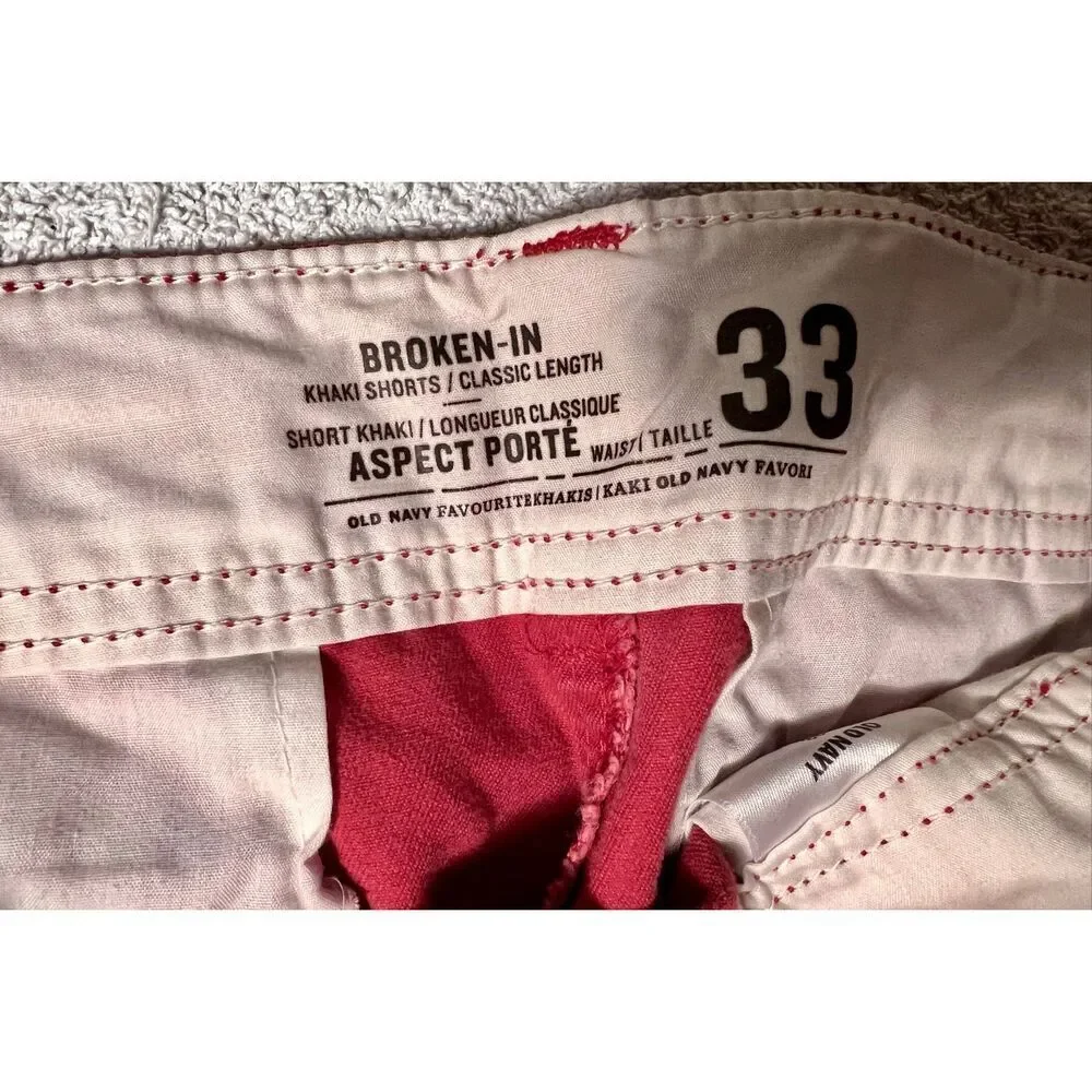Salmon Coral Old Navy Chino Shorts Size 33 Waist